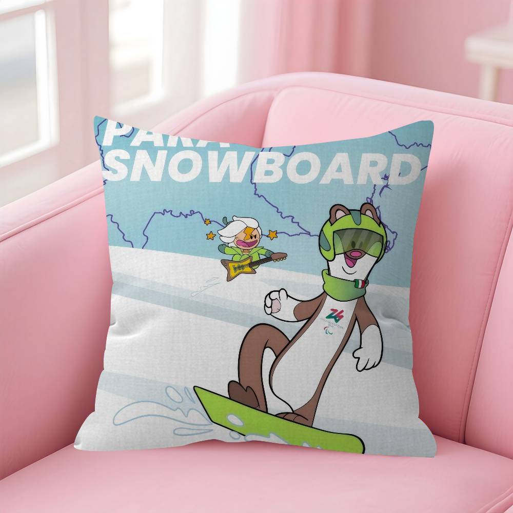 Office Cushion Pillowcase Car Cushion Cover45X45CM Lumbar Pillowcase Sofa Pillowcover Mascot TTina cute And MMilo