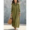 Women S Solid Color Shirt Dress Loose Long Sleeve Button Down Casual Dress
