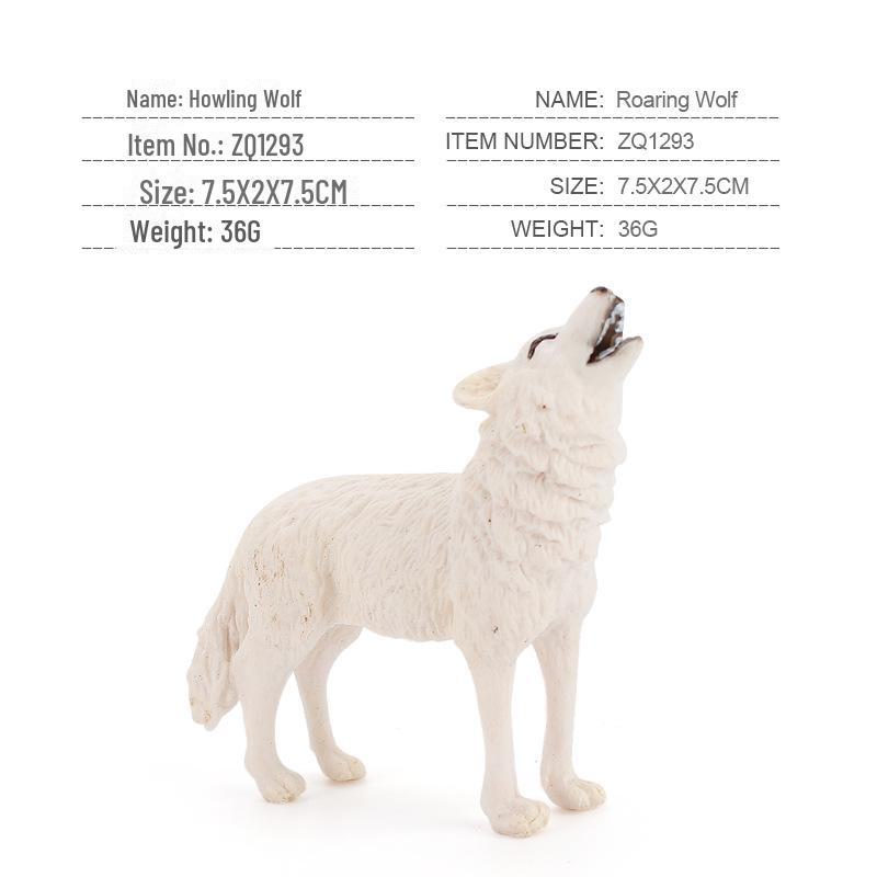9-Piece Wildlife Park Simulation: Solid Male Wolf, Howling Wolf, White Wolf, and Wolf Cub Figurine Set