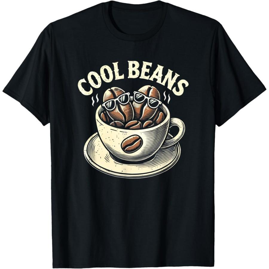Cool Beans Coffee Caffeine Lover Retro Graphic Novelty T-Shirt XXXXXL чёрный