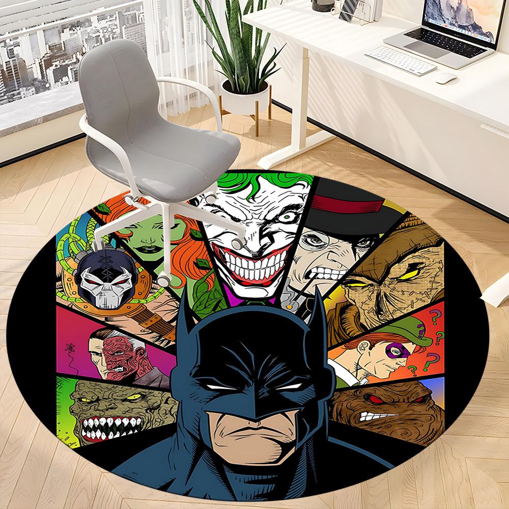 1pc Batman Office Round Area Rug, Under Office Chairs Bedroom Living Room Home Decor, Room Deco, Available in Various Sizes064