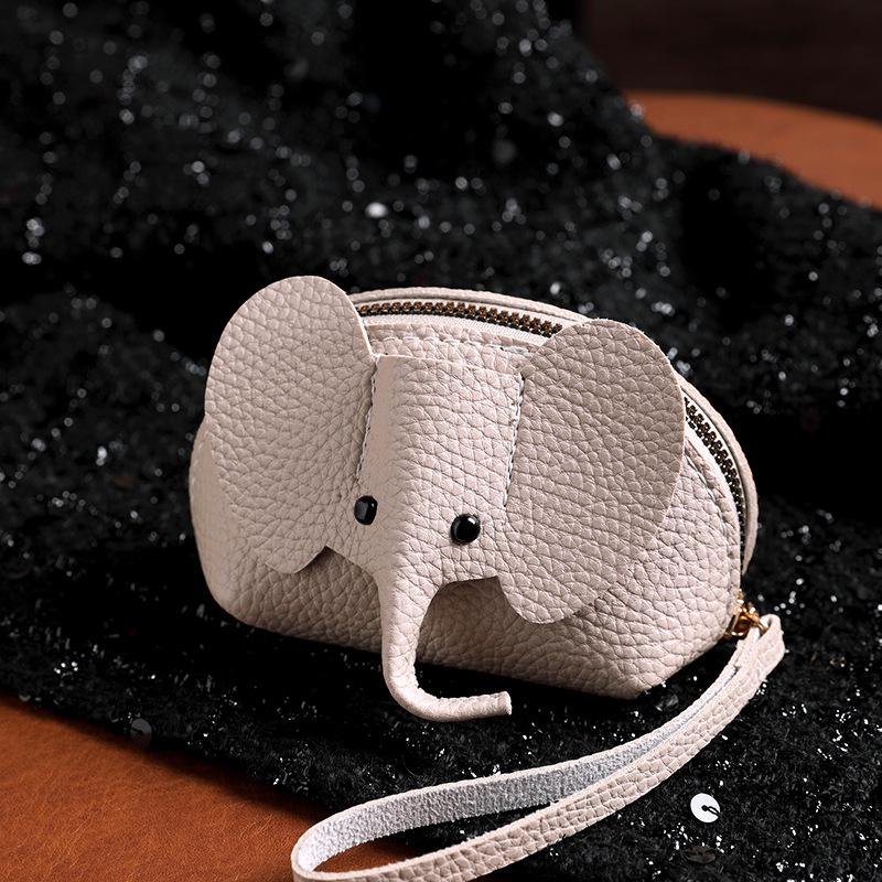 New Women's Elephant Coin Purse Keychain - Fashionable Card Holder & Lipstick Storage