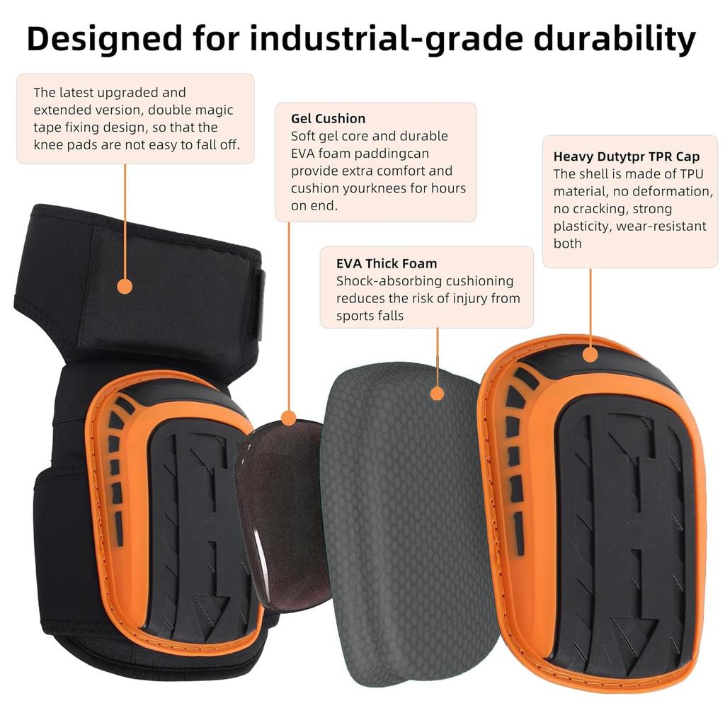 1 Pair Knee Pads For Work,Construction Gel Knee Pads,Heavy Duty Comfortable Anti-Slip Foam For Cleaning Flooring&Garden