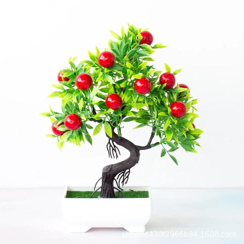 Artificial Plants Bonsai Small Fruit Tree Potted Bonsai Simulation Decor Artificial Ornaments Artificial Plant Bonsai Home Decor