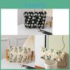 Canvas Embroidery Cosmetic Bag With Floral Pattern For Travel And Home Use