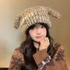 New Funny Thickened Warm Wool Hat Women's Winter Fashion Versatile Knitted Hat Showing Face Small Ear Protection Pullover Hat