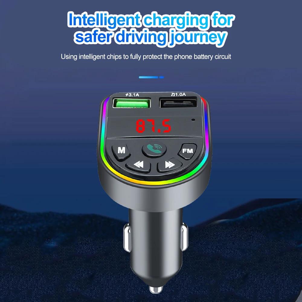Bluetooth 5.0 FM Transmitter Car Handsfree 3.1A Fast Charger Wireless Audio Receiver Dual USB MP3 Player Car Kit Audio Receiver