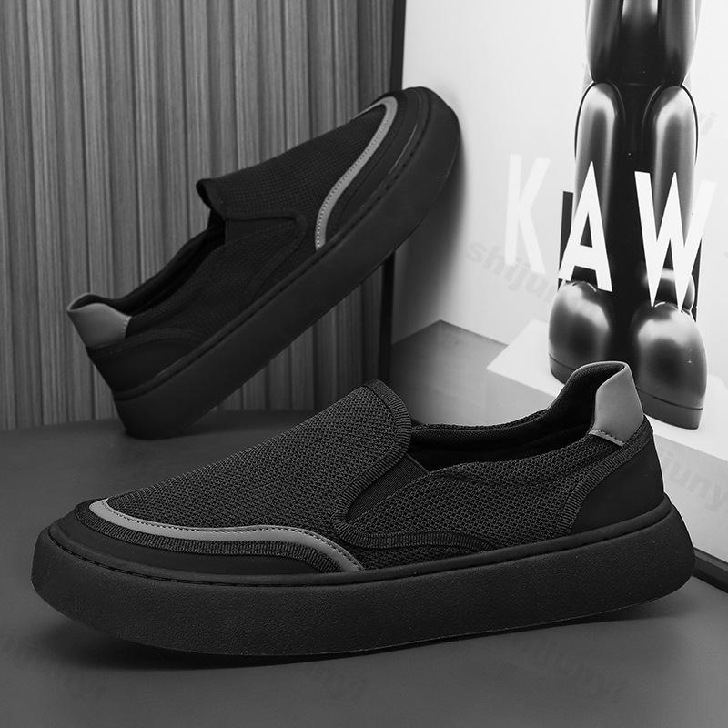Fashion Mens Casual Shoes Platform Mesh Breathable Walking Shoes Lightweight Comfort Flats Loafers Outdoor Leisure Board Shoe Zapatillas