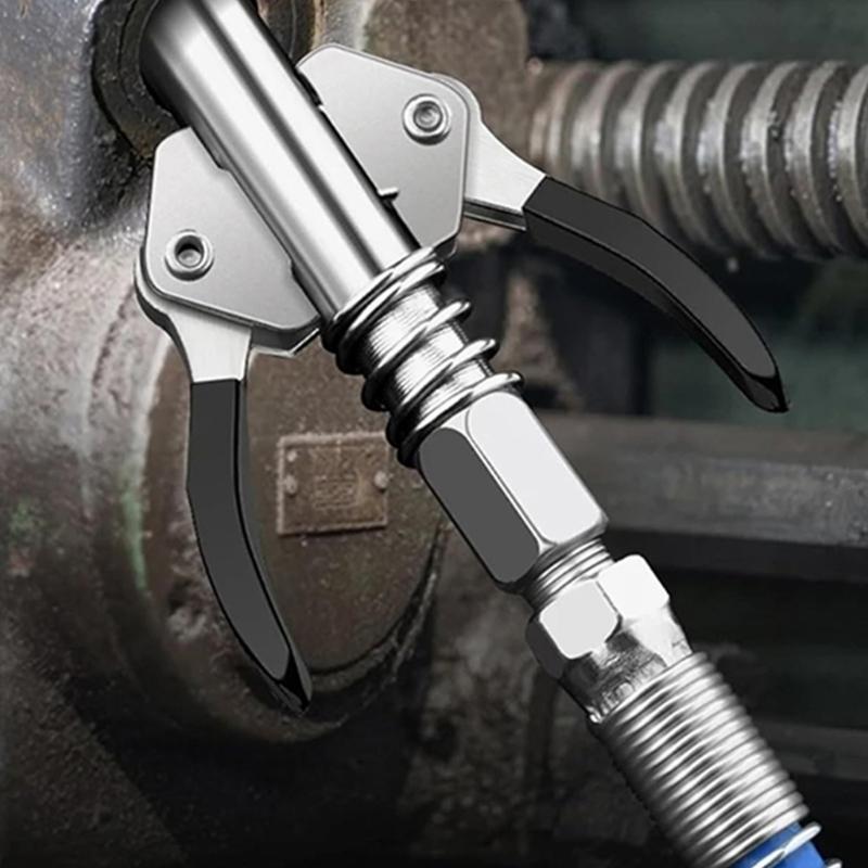 Coupler Kit with 90 Degree Fitting Piece, Flexible Hose and Clamp Body for Vehicle Service and Equipment Lubrication Daily Tasks and Care