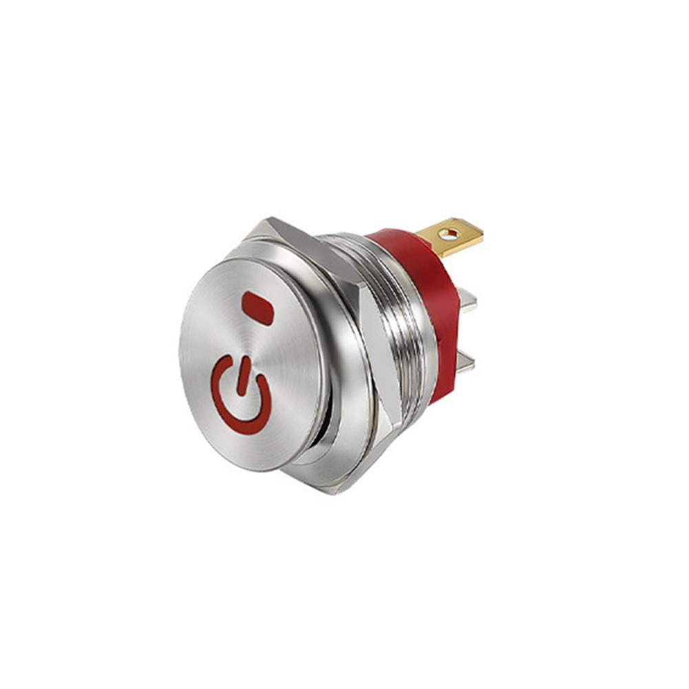 22mm Metal Car Toggle Switches Button Rocker Switch Stainless Steel 12V 20A Self-locking Two Positions ON-OFF 3 Pins