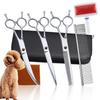 Professional Pet Grooming Hair Trimming Set: Curved & Serrated Scissors for Dogs
