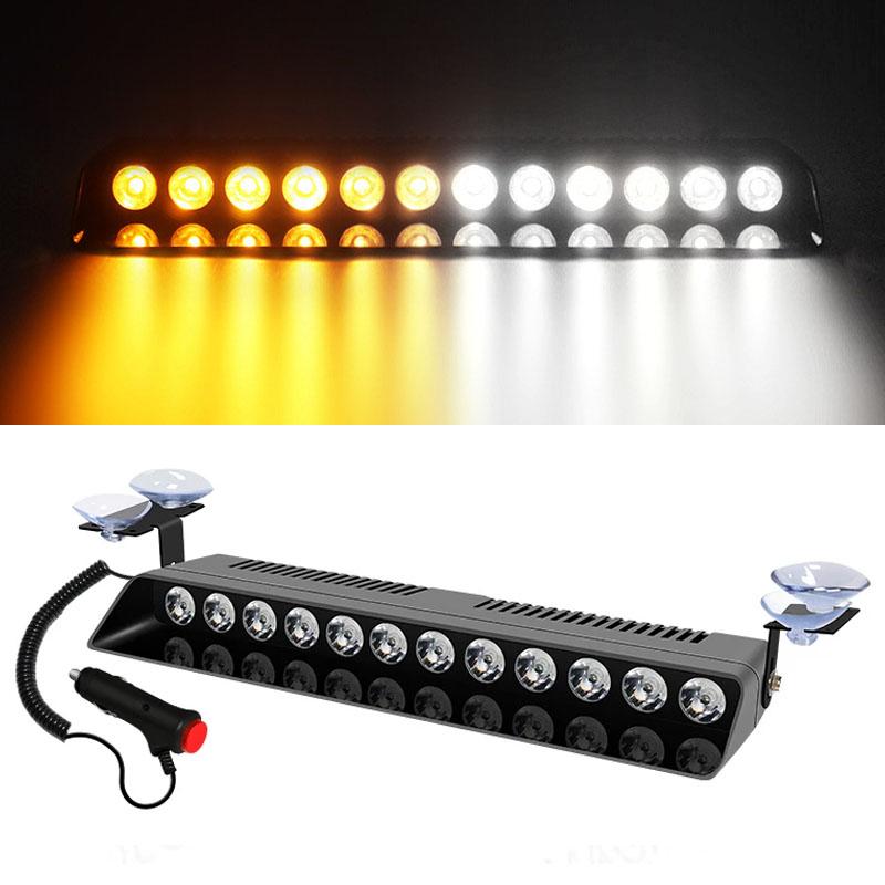 12LED Emergency LED Strobe Light Police for Car Truck Red Blue Amber White LED Flasher Beacon Warning Lamp Car Light Assembly