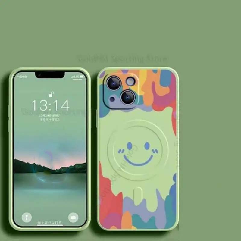 Pro Magsafe silikonové pouzdro na telefon pro iPhone 16 Pro Max Graffiti Magnetický kryt Magsafing pro Apple 15 13 12 Pro Max 14 16 Pro 7 8 Plus SE 2022 Fundas