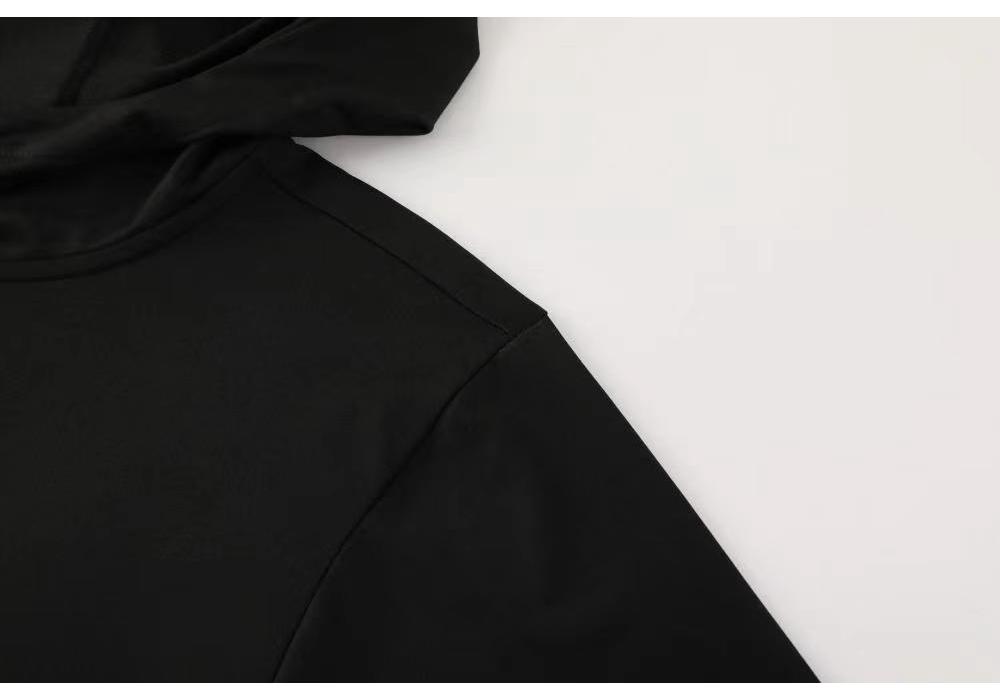 Men's and Children's Quick-Dry Black Hooded Running Suit - 2024 Spring/Autumn Collection