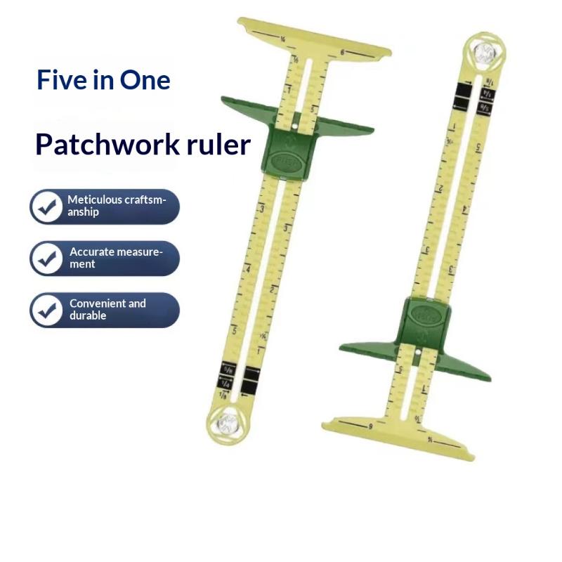 High Quality 5-In-1 Sliding Gauge With Nancy Measuring Sewing Tool Patchwork Tool Ruler Tailor Ruler Tool Accessories Home Use