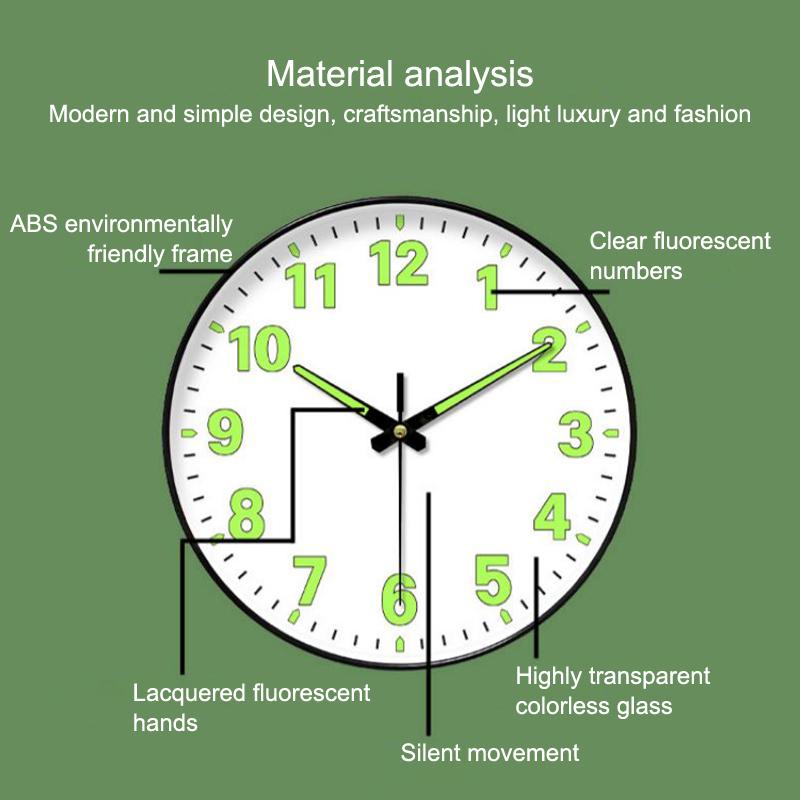 1 Pcs Luminous Wall Clock Light In Dark Night Digital Quartz Movement Bedrooms Living Room Study Loudspeaker Mute Clock For Home