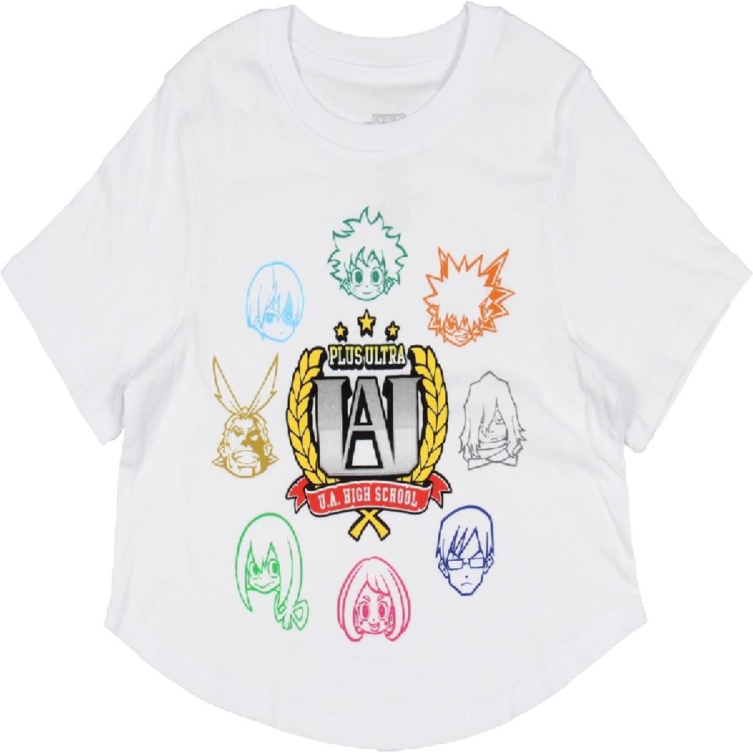 My Hero Academia Anime Women s Plus Ultra Juniors Crop Short Sleeve T-Shirt (Small) S