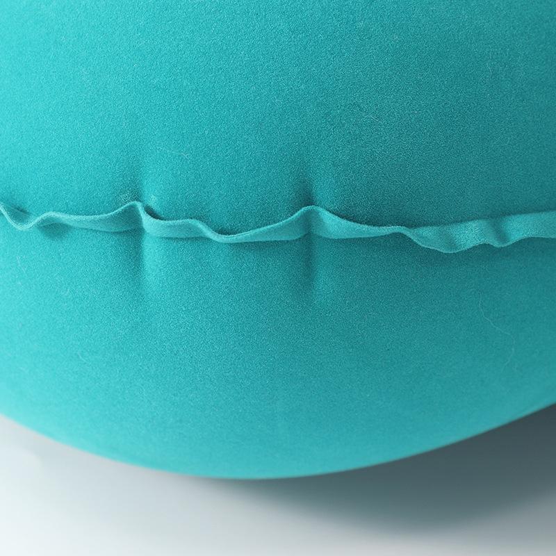 Flocked Inflatable PVC Travel Pillow for Camping and Outdoor Naps