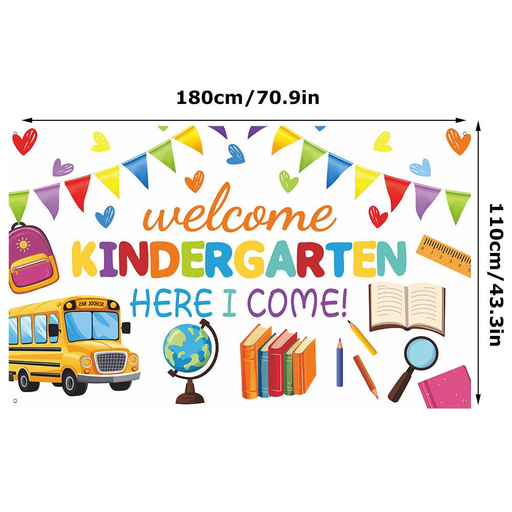 QZBBJ207-218 Classroom Welcome Banner Back To School Decorations - Motivational Background Banner for  Bulletin Board Wall Decor