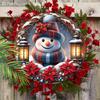Wooden Christmas Sign with Adorable Snowman Pattern - Navidad Sign for Front Door, Wall Hanging Decor - Ideal Christmas Decoration