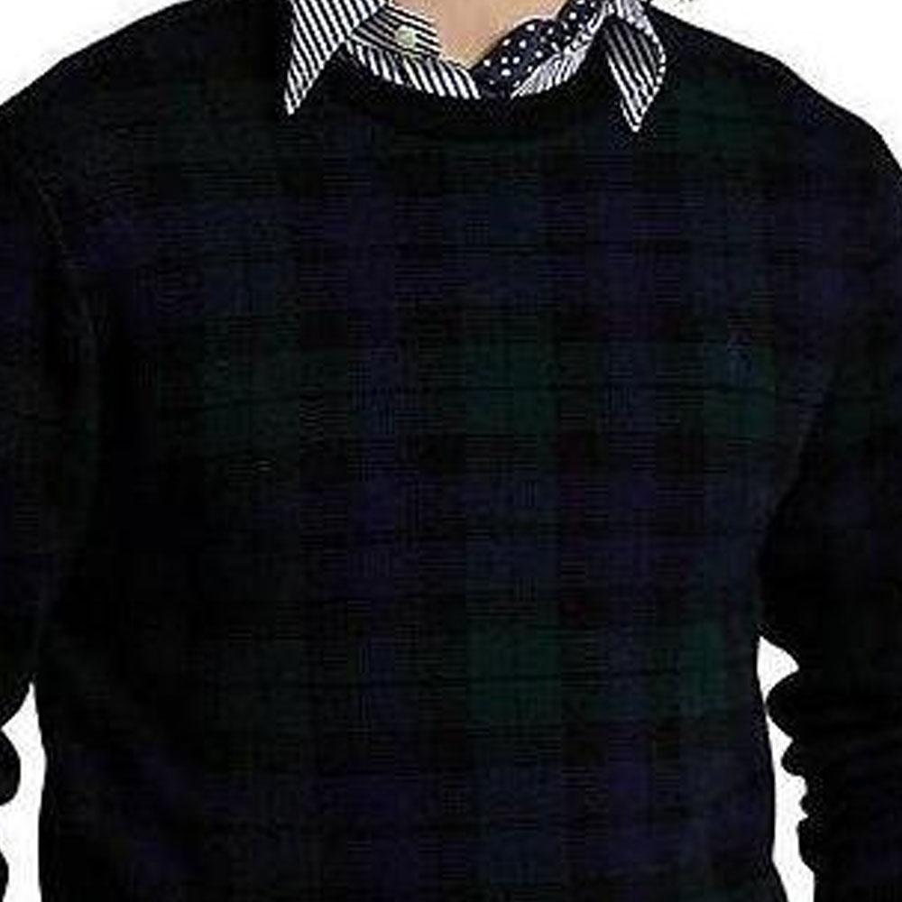 Polo Ralph Lauren FW22 Rutig Crew Neck Pullover Sweatshirt Herr sweatshirt Mörkblå 710878845-001