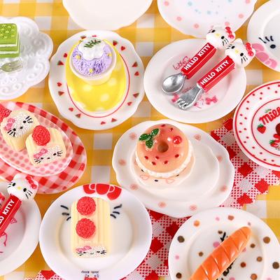 4Set Simulation Toy Dollhouse Furniture Mini Cutlery Doll Accessory Hello Kitty Fork Spoon Miniature Cookware