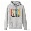 New York Retro Skyline Hoodie, Vintage Statue Liberty Print Sweatshirt, Warm American Style Top for Men Women Winter