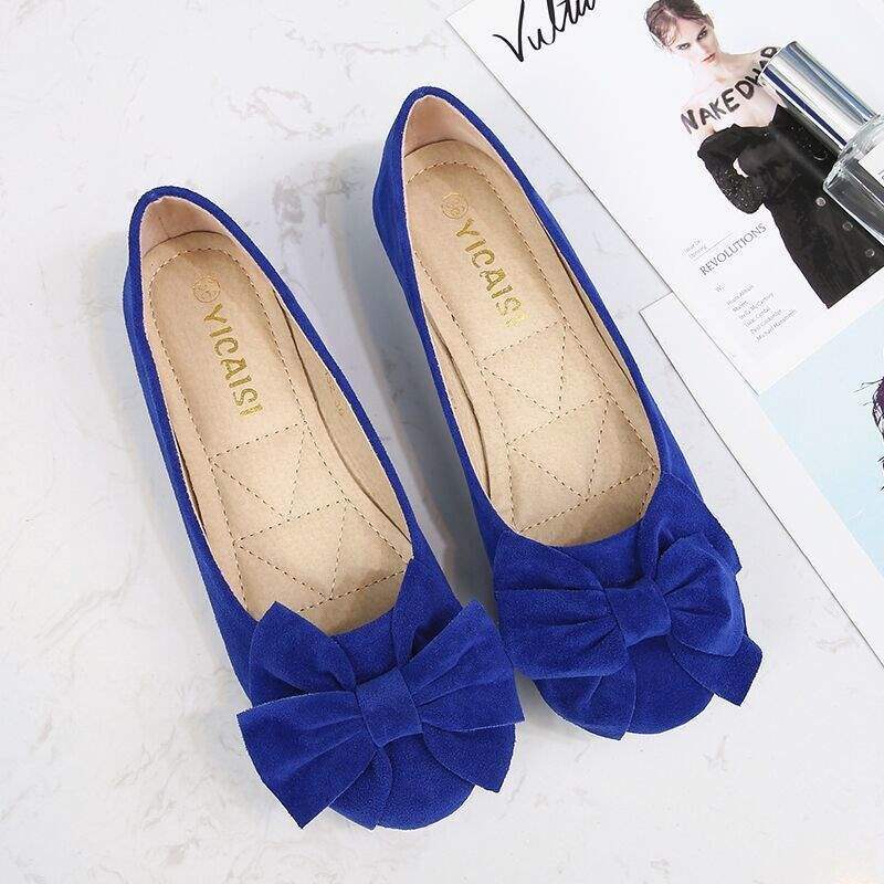 Doudou shoes ladyshoes spring and autumn shallow mouth large size maternity shoes soft sole work shoes flat sole single shoes 43 синий 5230₽