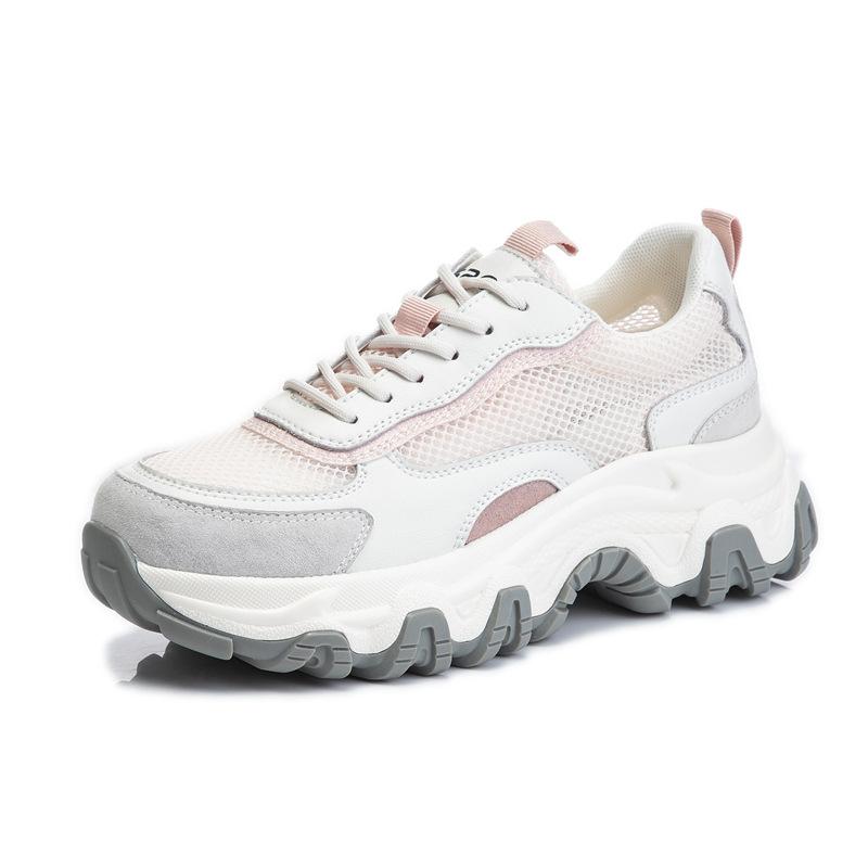 

Подошва на присосках, кроссовки-папы, женские летние 2025, новые дышащие кожаные повседневные женские туфли на платформе, кроссовки для бега, детские 40