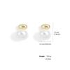 Yupsk French Gold Color Bean Spliced Flat Pearl Earring for Women Korean Fashion Smooth Pearl Ear Accessories Gift For New Year