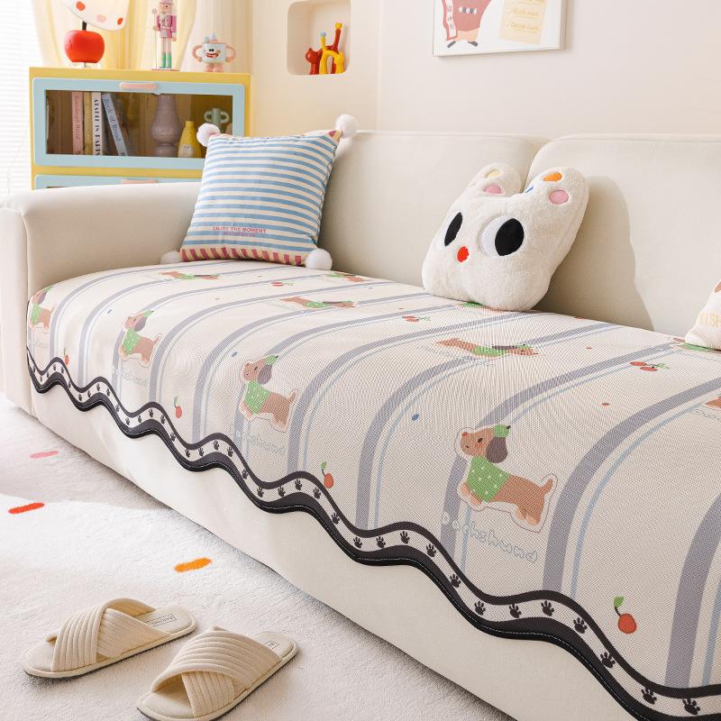Cartoon Special-Shaped Sofa Cushion, Cold Silk And Cool  New Summer Non-Slip Straight Seat Cushion, Mat, One-Piece Cover