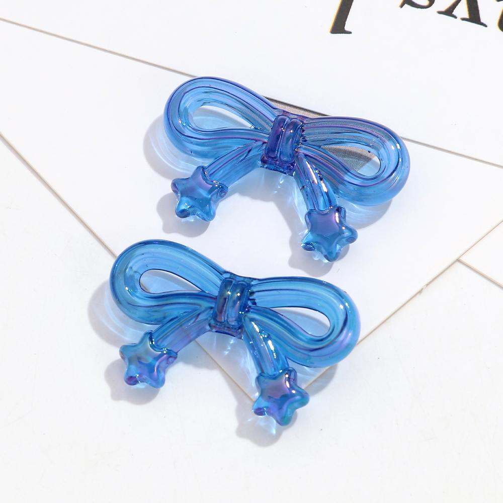 10pcs Colorful Transparent Bowknot Charm Loose Beads Necklace Keychain Pendant Beads Jewelry Making Accessory