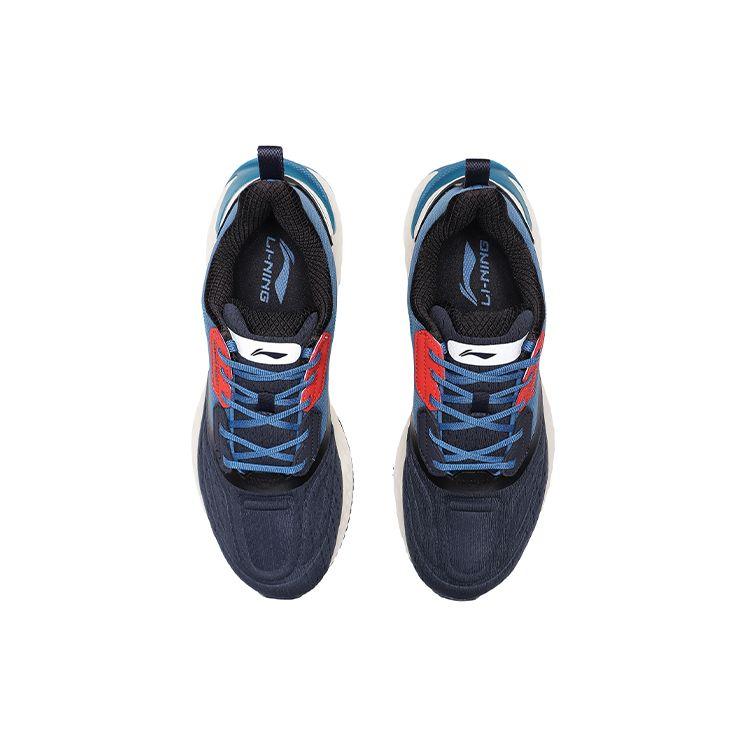 Li Ning Yun Five Generation Shield Shock Absorption Non-Slip Wear-Resistant Low-Top Running Shoes Men Sneakers Blue Gray ARHQ243-4