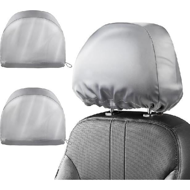 Headrest Covers For Cars Satin Universal Car Headrest Covers 2Pcs For Hair Protection Adjustable And Reusable Anti-Dirty Flexible Hear Rest Cover For