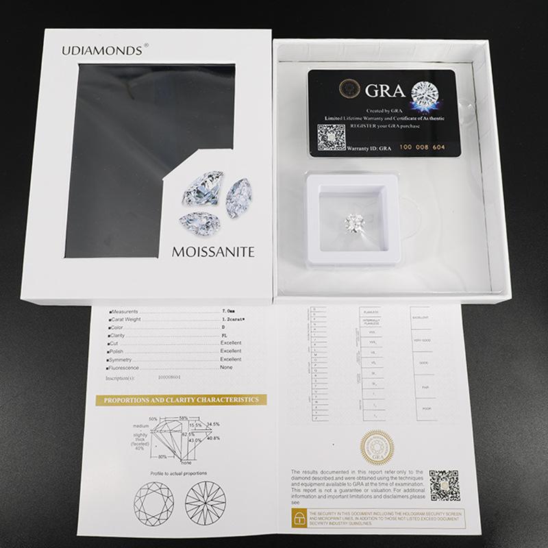 [ 3EX & FL ] New Package 0.1-30ct Super White D Color 3EX Cut FL Clarity Moissanite Loose Stone Pass Diamond Tester with GRA