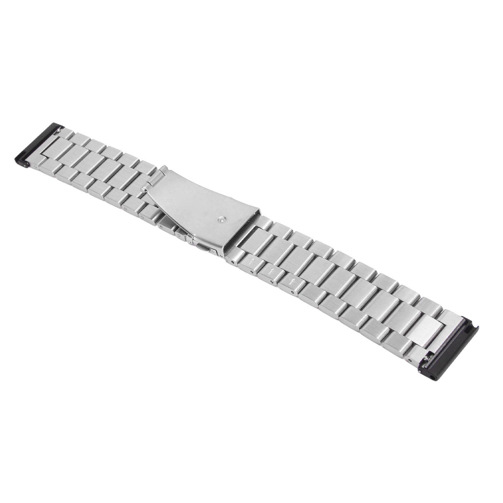 

Stainless Steel Watch Band with Metal Wristband Double Buckle 24mm Quick Release Replacement Strap for Men Women