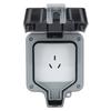 3 Holes Power Socket Waterproof Outdoor Wall Socket for Parking Lot Construction Site 220V