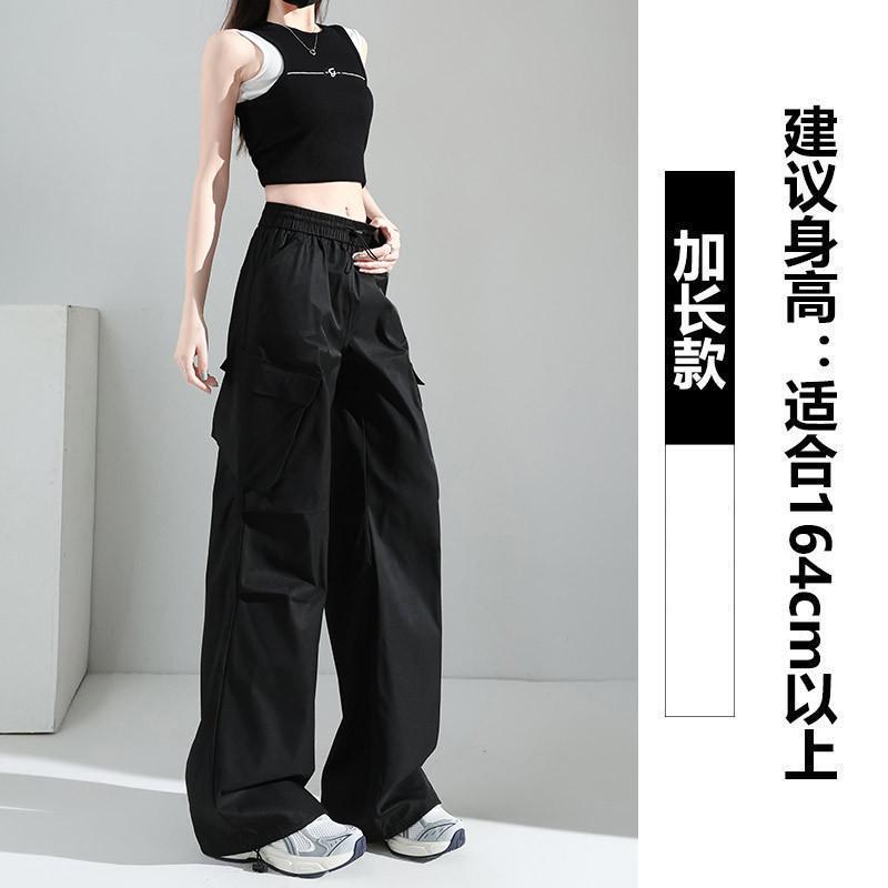 White gray overalls women's spring and summer new small thin loose mountaineering summer large size charging pants