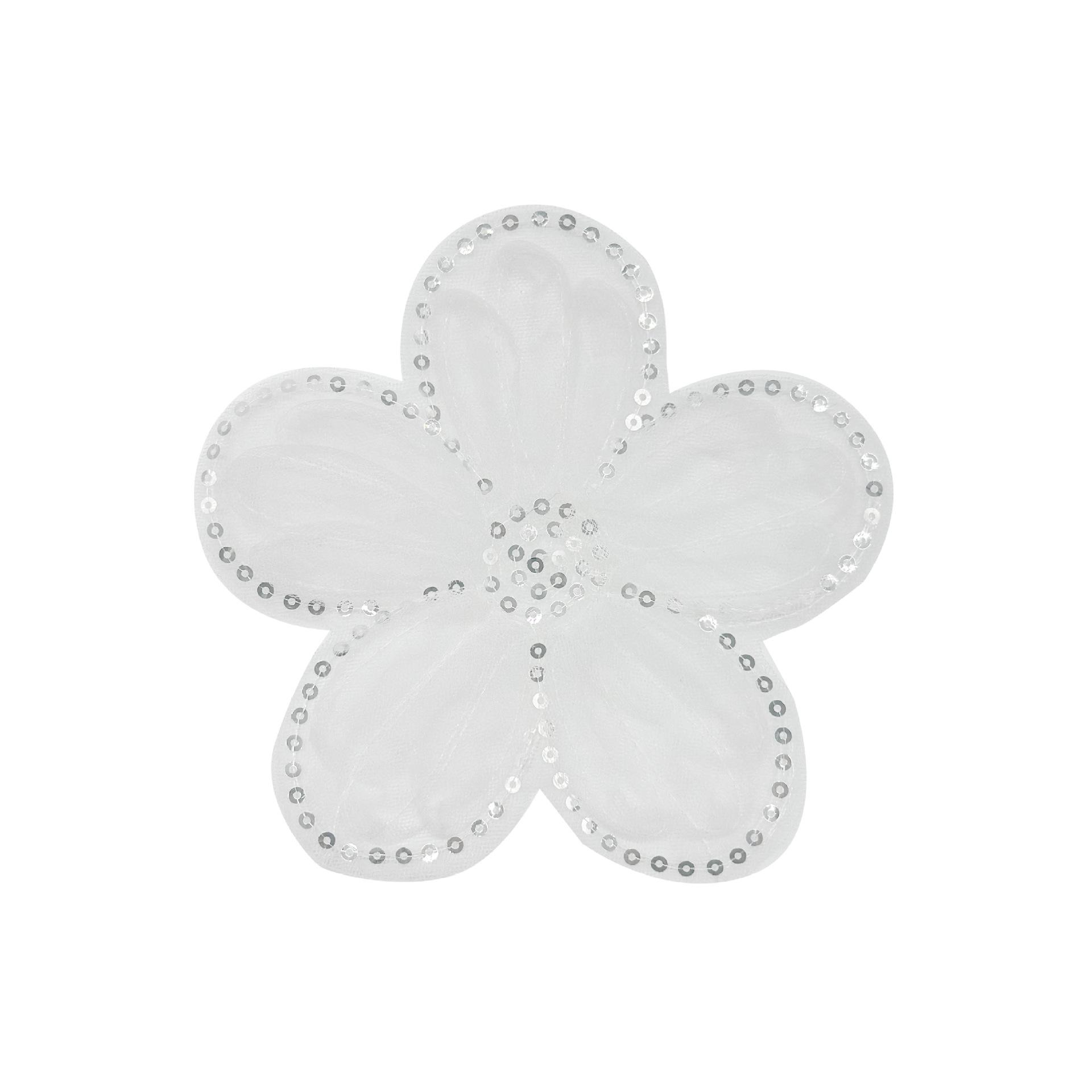 

Simple Literary Mesh Sequin Flower Lace Cloth Sticker Diy Accessories Shoes And Hats Sweater Dress Decorative Accessories H3001 white