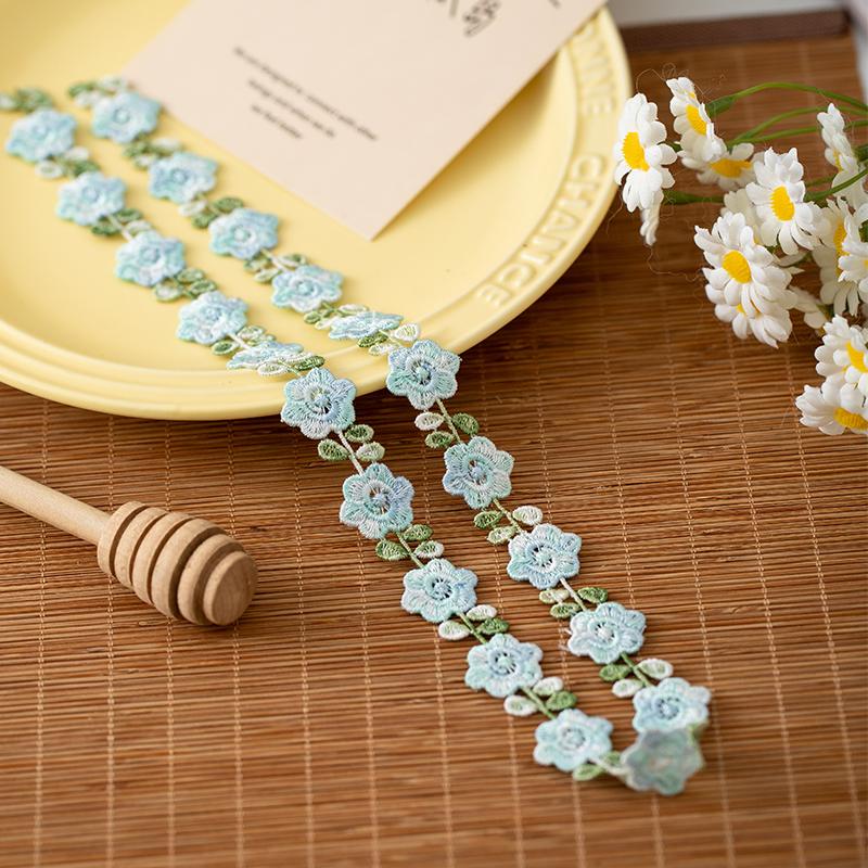 2meters/Lot Flower Embroidery Lace Fabric Ribbons For Needlework Clothing Sewing Accessories Sewing Materials Home Decorative