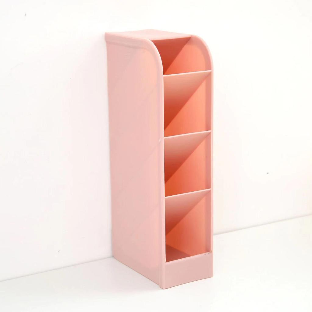 Transparent Frosted Pen Holder: Slanted Storage Box for Makeup Brushes and Lipsticks, Multi-Functional Stationery Organizer
