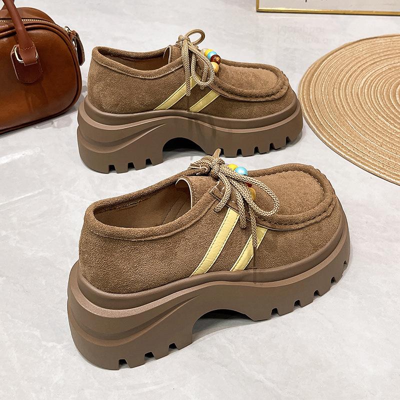 

Ретро лоферы на шнуровке с кисточками, женские, осенние, новые, маленькие, на толстой подошве, увеличивающие рост 40 малиновый