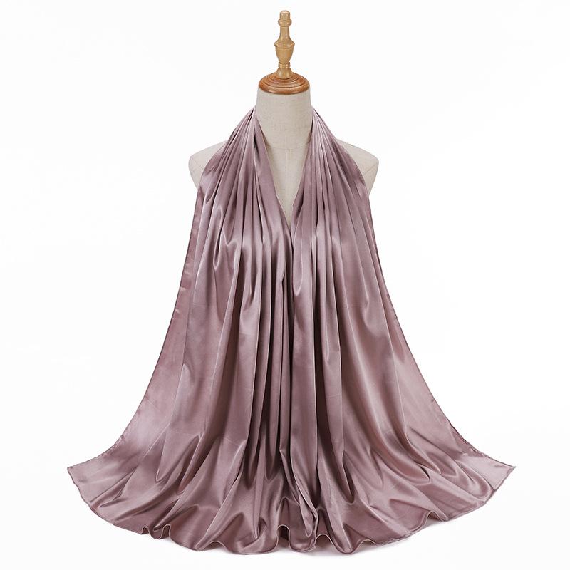 Satin Hijab Malaysia Velvet Satin Silk Hijab For Muslim Satin Silk Hijab Plain Color Muslim Tudung Bawal