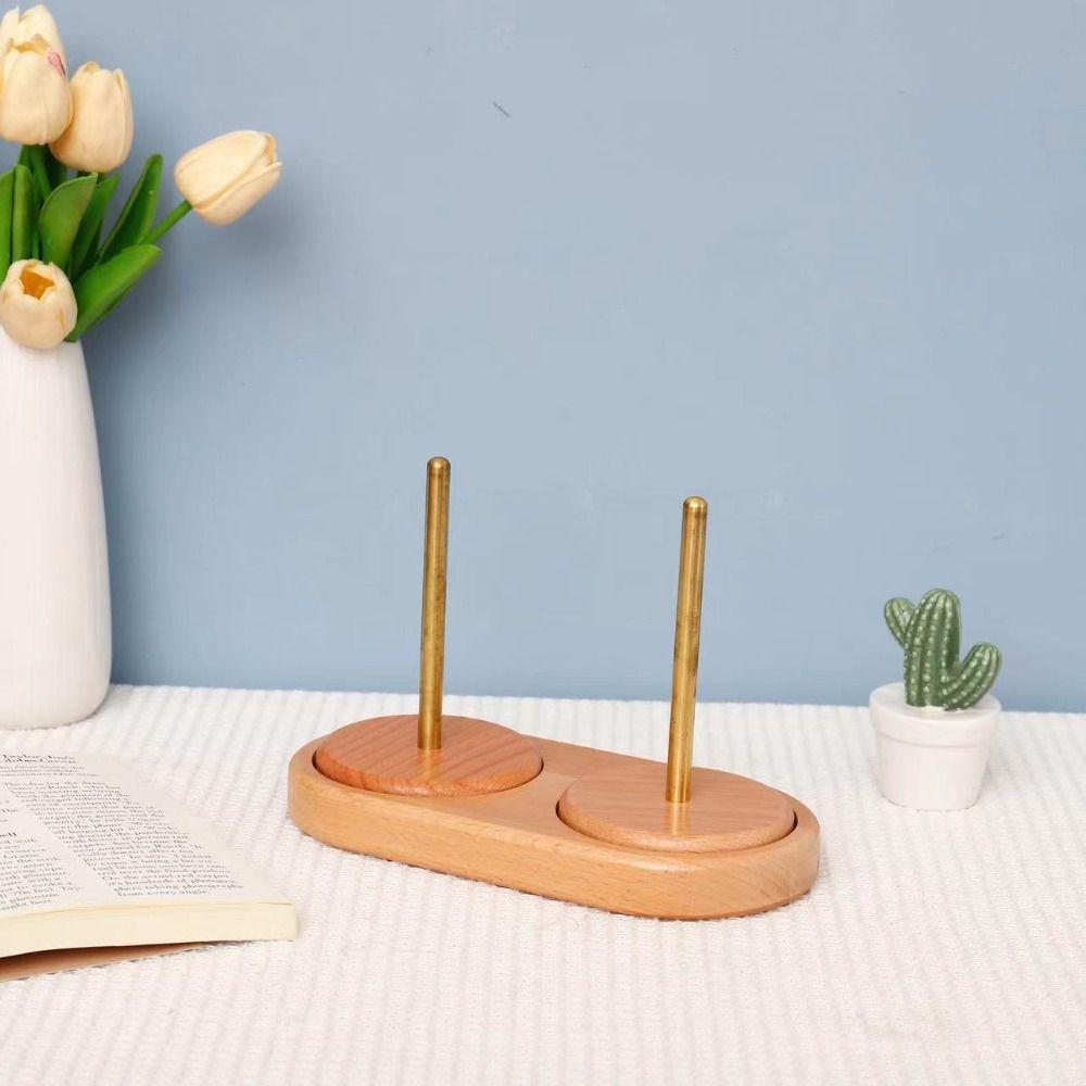 Household Wooden Yarn Holder Wool Ball Removable Winder Stand Tool Rotatable Crochet Accessories Stand Beginner