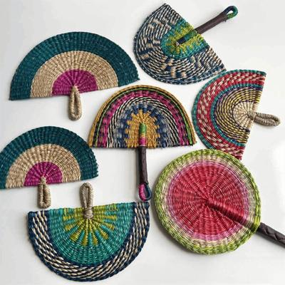 Handmade Grass Woven Fan Seaweed Cooling Fan Natural Handheld Fan  Summer