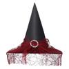 IPENNYE Halloween Velvet Witch Devil Hat with Flower Cosplay Wizard Classic Witch Grim Reaper Super Cute Tricorne Costume Cosplay Cultural School