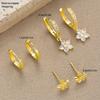 17KM 6-teiliges Blumen Zirkon Kupfer Ohrring Set Modeschmuck Frauen Trendig Glänzend Täglich Party Accessoire Dekorativ Geschenkidee Für Sie