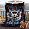 Flannel Blanket Motorhead Print Custom Name Text Soft Throw for Sofa Bed