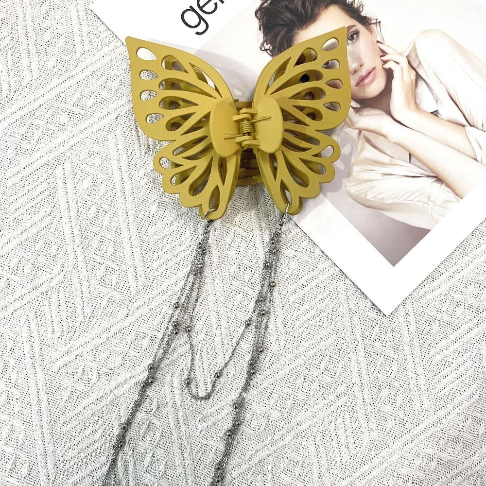 Headwear Butterfly Tassel Hair Claw Large Size Hair Clip Hair Accessories Ponytail Claw Clip  Women