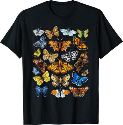 Butterfly Collection Graphic Tee Men Women Casual Short Sleeve Crewneck T-Shirt